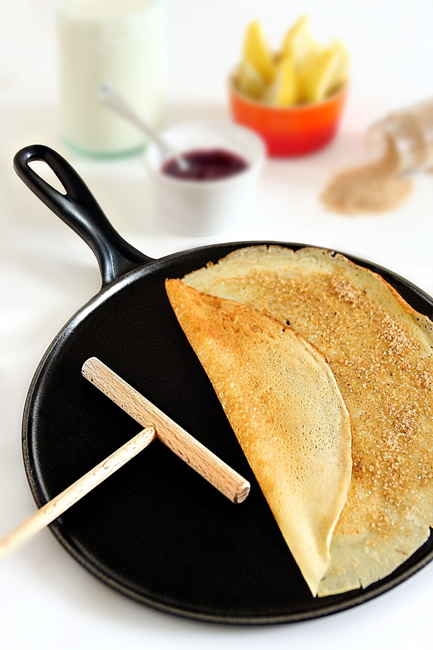 Râteau à Crêpes Et Louche En Bois Negrita - Rouleau Pâtisserie - France